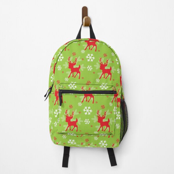 Item preview, Red Reindeer Pattern on Green Background designed and sold by PirateAvocado.