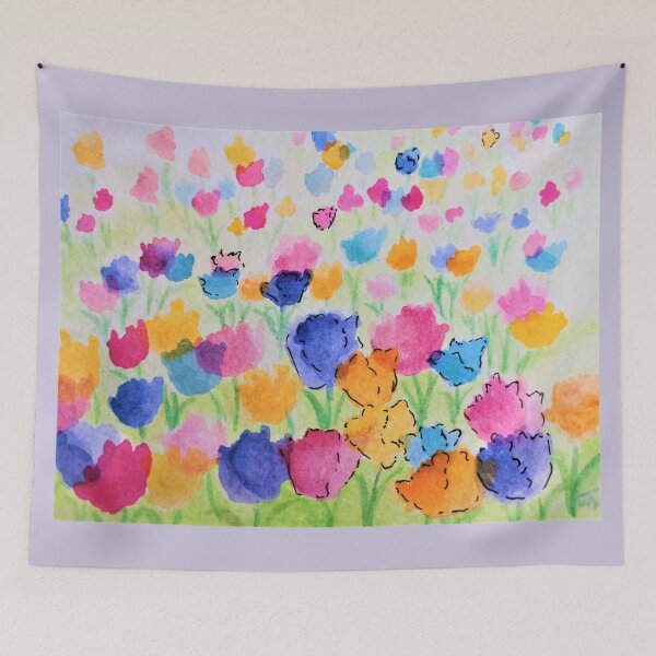 Item preview, Tulip field-soft floral pattern Redbubble clothing, home and living accessories By Winnie Tam designed and sold by Winnie Tam.