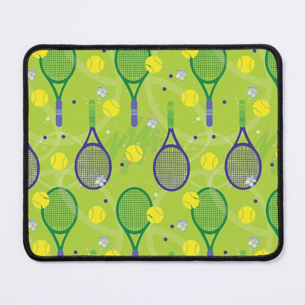 Item preview, Green tennis pattern with yellow tennis balls designed and sold by EvieWoj.