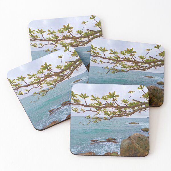 Item preview, Calm Beach | Blue Green Water | Rocks | Waves | Bombinhas Beach | Brazil designed and sold by iwaya-bazaar.