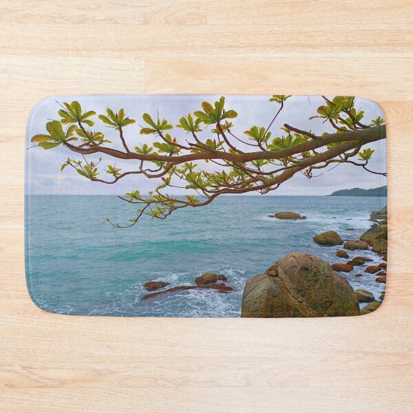 Item preview, Calm Beach | Blue Green Water | Rocks | Waves | Bombinhas Beach | Brazil designed and sold by iwaya-bazaar.