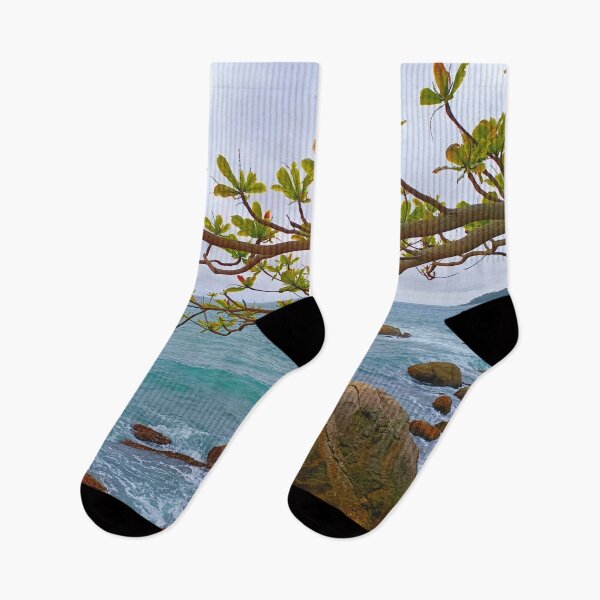 Item preview, Calm Beach | Blue Green Water | Rocks | Waves | Bombinhas Beach | Brazil designed and sold by iwaya-bazaar.