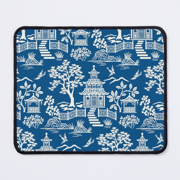 Item preview, Chinoiserie Pagoda Dark Blue designed and sold by Barbara Pixton.