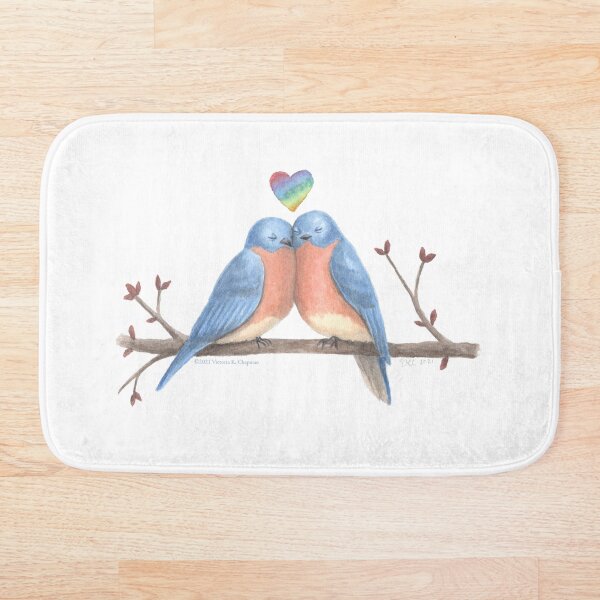 Item preview, Love is Love Birds LGBTQ+ Eastern Bluebirds designed and sold by Victoria K. Chapman.