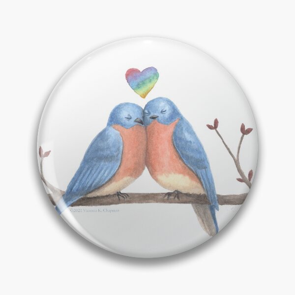 Item preview, Love is Love Birds LGBTQ+ Eastern Bluebirds designed and sold by Victoria K. Chapman.