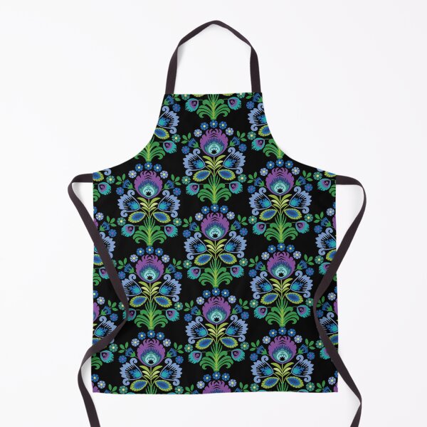 Item preview, Polish Folk Flowers Purple on Black designed and sold by Barbara Pixton.