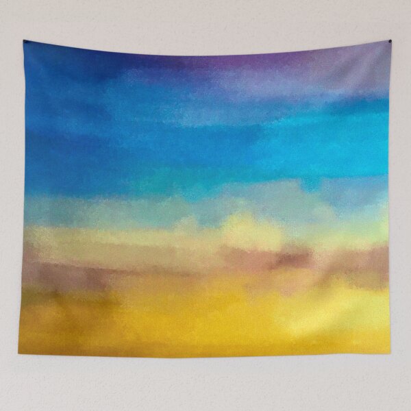 Item preview, Golden-Hues Sandy Beach With Blue Ocean Sky Abstract designed and sold by DEC02.