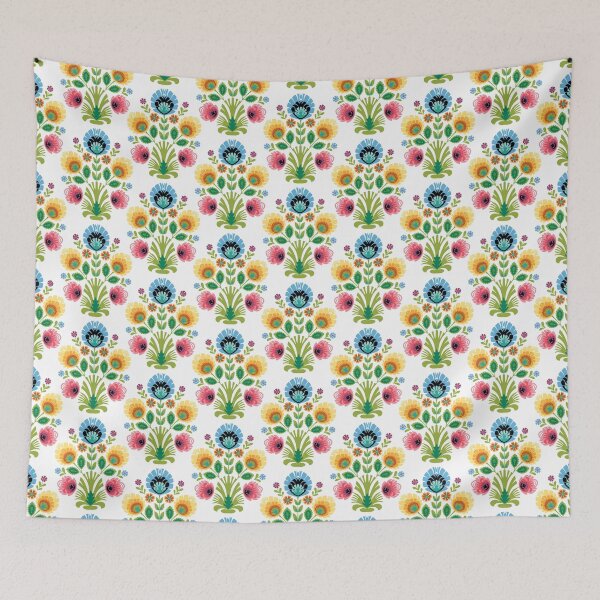 Item preview, Polish Folk Flowers Pink and Yellow designed and sold by Barbara Pixton.