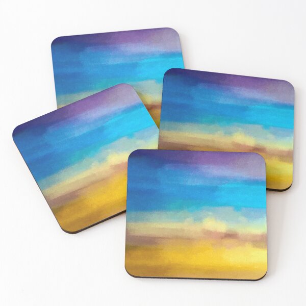 Item preview, Golden-Hues Sandy Beach With Blue Ocean Sky Abstract designed and sold by DEC02.