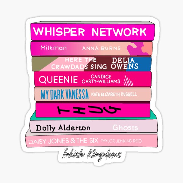 A pink stack of books Sticker
