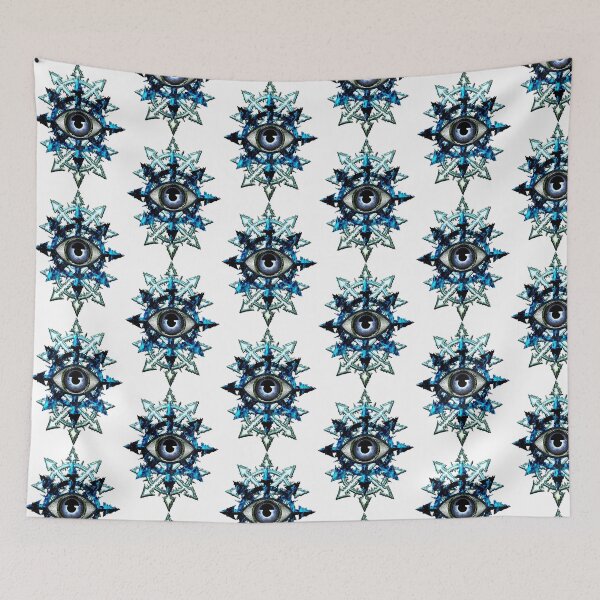 Item preview, EVIL EYE WITH CHAOS STAR - blues *awesome UNLISTED designs in my portfolio* designed and sold by sleepingmurder.
