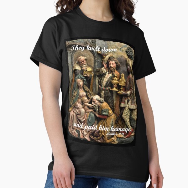 They Knelt Down… Christmas Art Classic T-Shirt