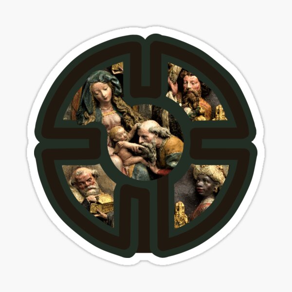Paying Homage Cross Labyrinth Sticker