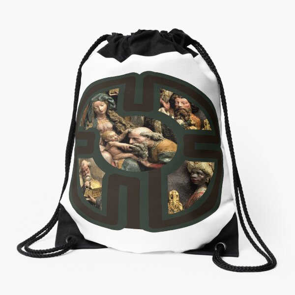 Paying Homage Cross Labyrinth Drawstring Bag
