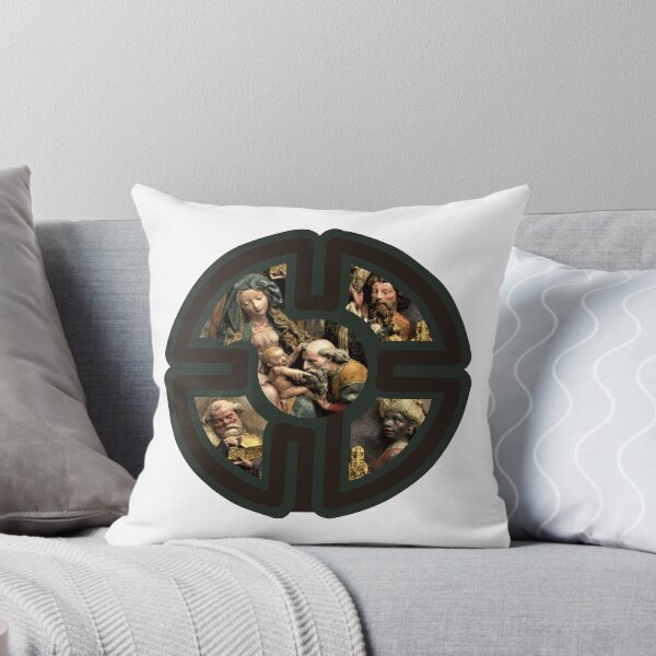 Paying Homage Cross Labyrinth Throw Pillow