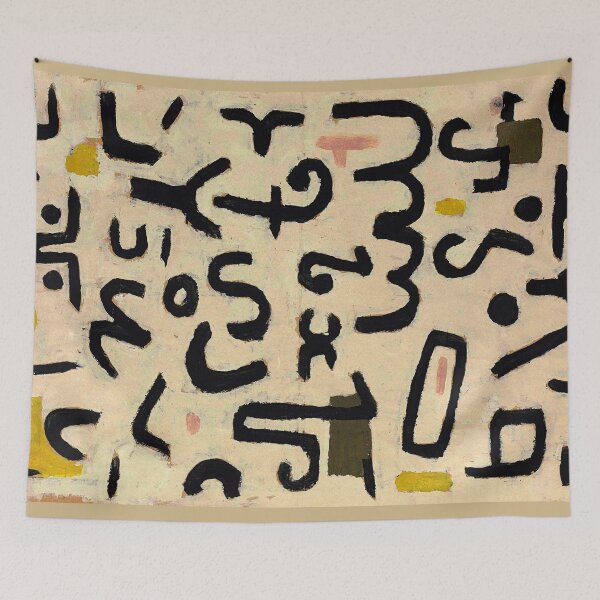 Artikelvorschau, Paul Klee Gesetz Abstrakte Gouache auf Zeitungspapier 1938 entworfen und verkauft von AlohaHound.