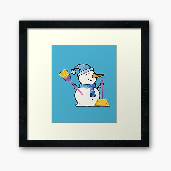 Item preview, Janitor Snowman Funny Cleaning Broom and Dustpan designed and sold by SavvyCleaner.