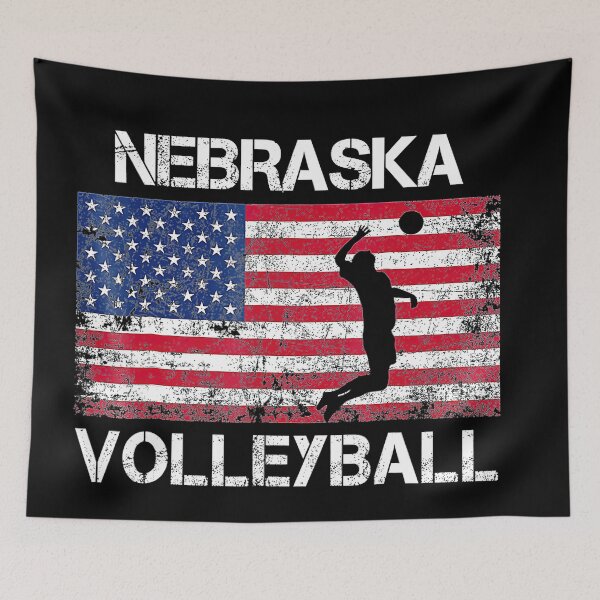 Item preview, Nebraska Volleyball Team American Flag Gift  designed and sold by Volleyball1x3fg.