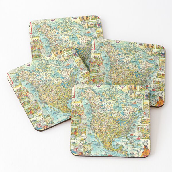Item preview, 1930 Vintage Map of North America designed and sold by Gin  Neko.