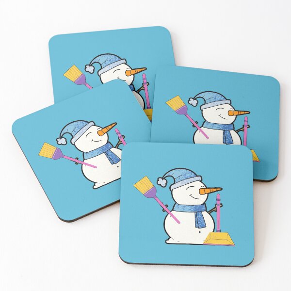 Item preview, Janitor Snowman Funny Cleaning Broom and Dustpan designed and sold by SavvyCleaner.