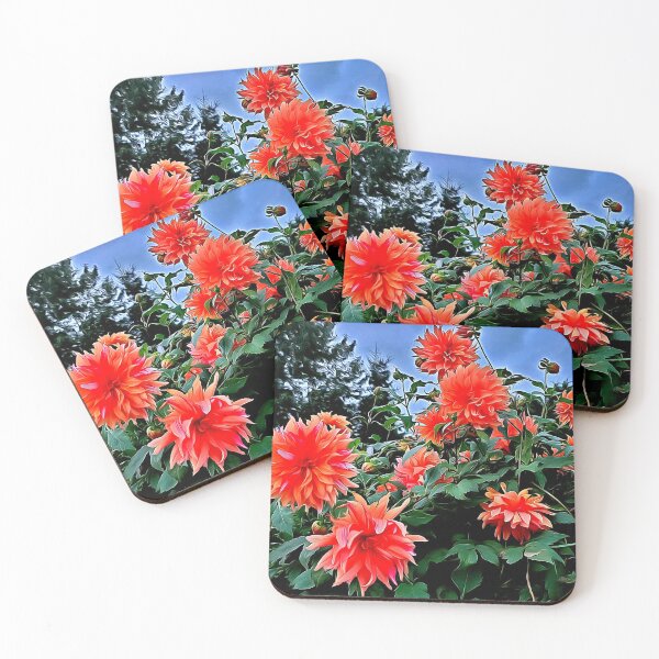 Item preview, Gorgeous Orange Early Fall Dahlias designed and sold by SeaChangeDesign.