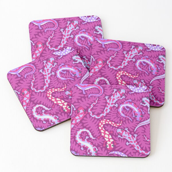 Item preview, Whimsical Newts - FuchsiaWhimsical Newts - Fuchsia designed and sold by latheandquill.