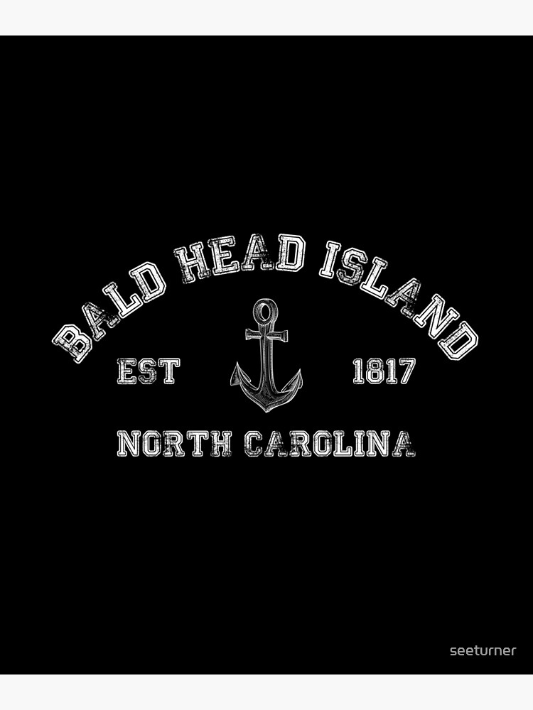 "Bald Head Island, North Carolina Vintage Nautical Anchor Retro" Poster