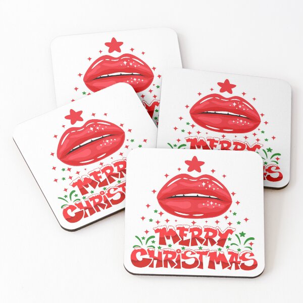 Item preview, Lips Christmas Merry christmas RED Quote Fashion Kiss for girls and women designed and sold by MisPuHoney.