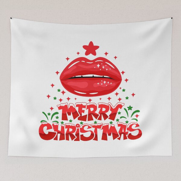 Item preview, Lips Christmas Merry christmas RED Quote Fashion Kiss for girls and women designed and sold by MisPuHoney.