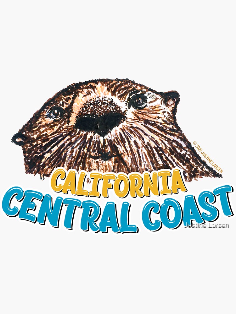 Thumbnail 3 of 3, Sticker, Otter California Central Coast designed and sold by JustineJLarsen.