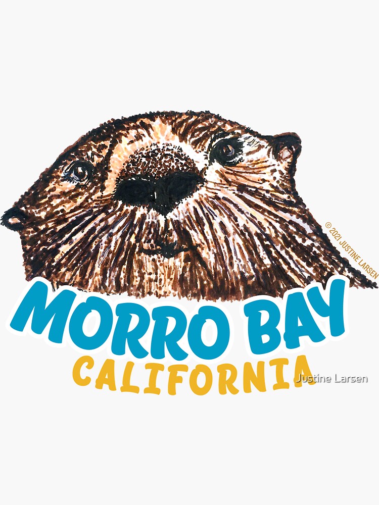 Thumbnail 3 of 3, Sticker, Sea Otter Morro Bay, California Central Coast designed and sold by JustineJLarsen.