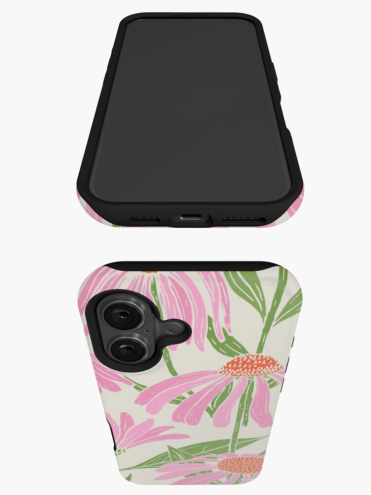 Thumbnail 3 of 4, iPhone Case, Pink Floral Print designed and sold by Dollfacedesign.