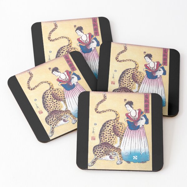 Item preview, Woman with a Leopard - Japanese Print designed and sold by xm-h.