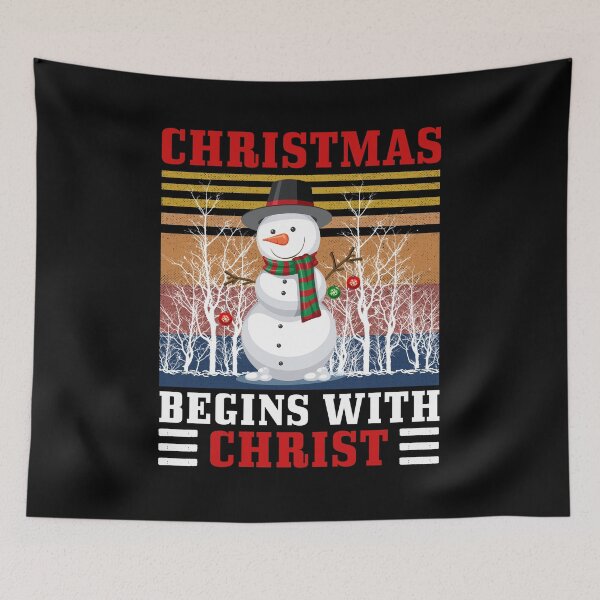 Item preview, Christmas Begins With Christ Snowman Vintage designed and sold by StewartLehner.
