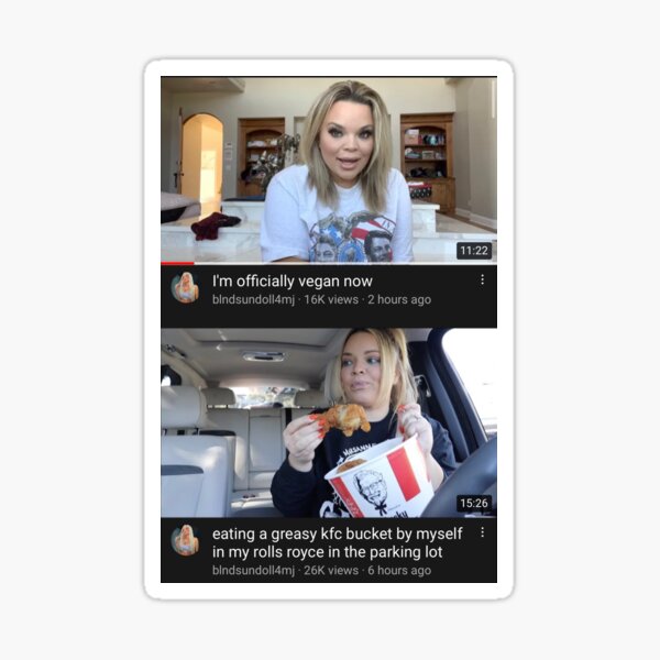 Item preview, Trisha Paytas KFC then going vegan designed and sold by Benzandbeamer.