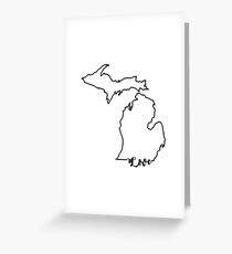 LOVE MICHIGAN OUTLINE TYPOGRAPHY DETROIT GRAND RAPIDS LANSING Greeting Card