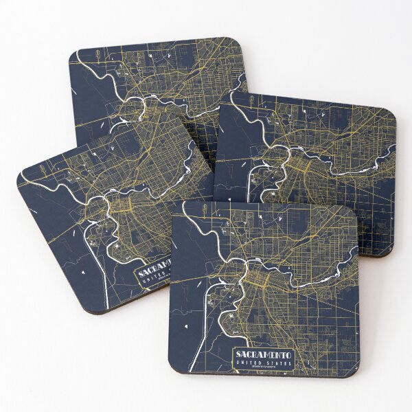 Item preview, Sacramento City Map of California, USA - Gold Art Deco designed and sold by deMAP.