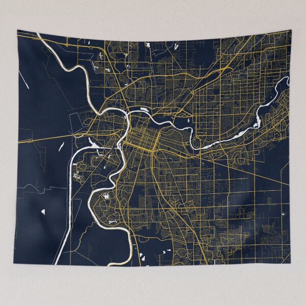 Item preview, Sacramento City Map of California, USA - Gold Art Deco designed and sold by deMAP.