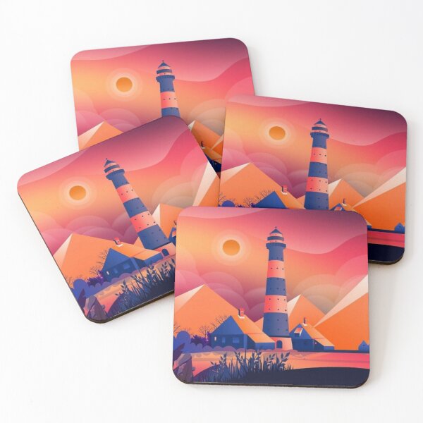 Item preview, vintage lighthouse digital art with Evening skies sunset designed and sold by Bkstores.