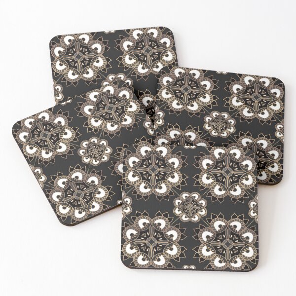 Item preview, flower pattern grey round pattern with round white  designed and sold by Hungry40.