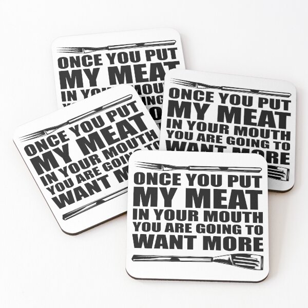 Item preview, BBQ Grilling Funny Meat In Your Mouth - Black designed and sold by AlteredAtelier.