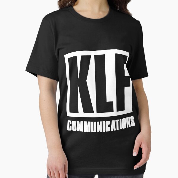 Aperçu de l'œuvre KLF Communications (bg blanc, lettres noires) créée et vendue par RetroWorks.