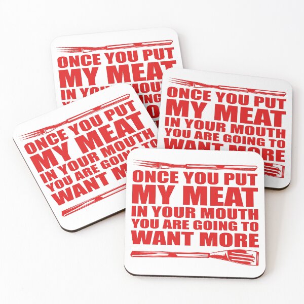 Item preview, BBQ Grilling Funny Meat In Your Mouth - Red designed and sold by AlteredAtelier.