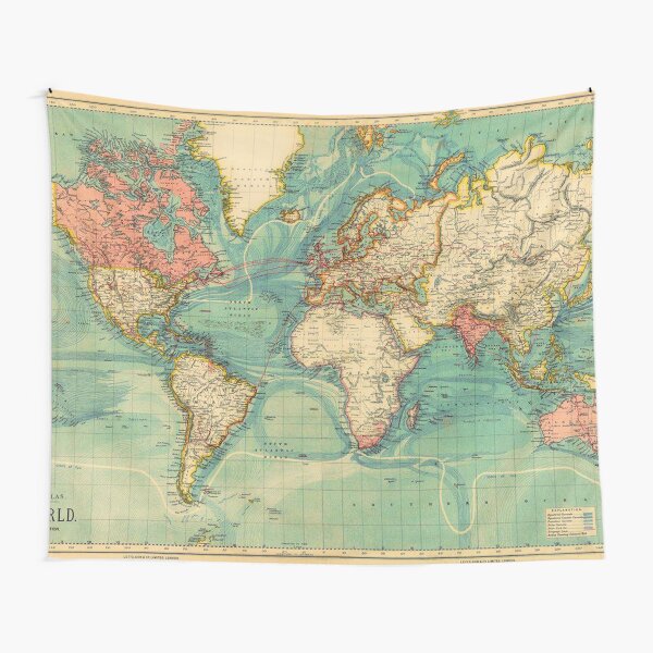 Item preview, Vintage Map of The World 1883 designed and sold by kookakate.