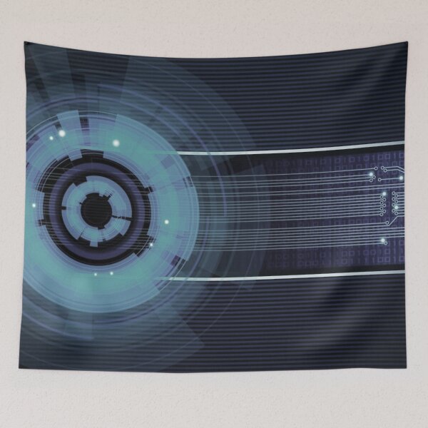 Item preview, Silver Blue Digital Matrix Explosion Design designed and sold by NexusArts.