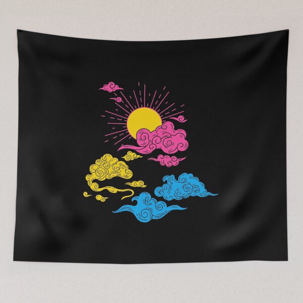 Item preview, Pan Sun and Clouds. Pansexual Pride designed and sold by Subtle Pride Shop.