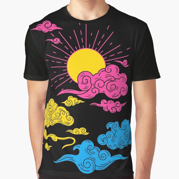 Pan Sun and Clouds. Pansexual Pride Graphic T-Shirt
