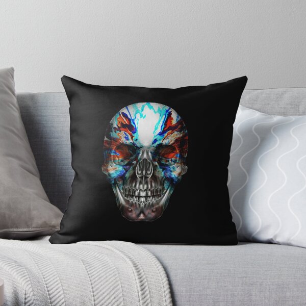 Lush Decor Rocking Skeleton Decorative Pillow, 12 x 12 - Black