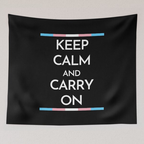 Item preview, Keep Calm and Carry On Trans. Transgender Pride designed and sold by Subtle Pride Shop.