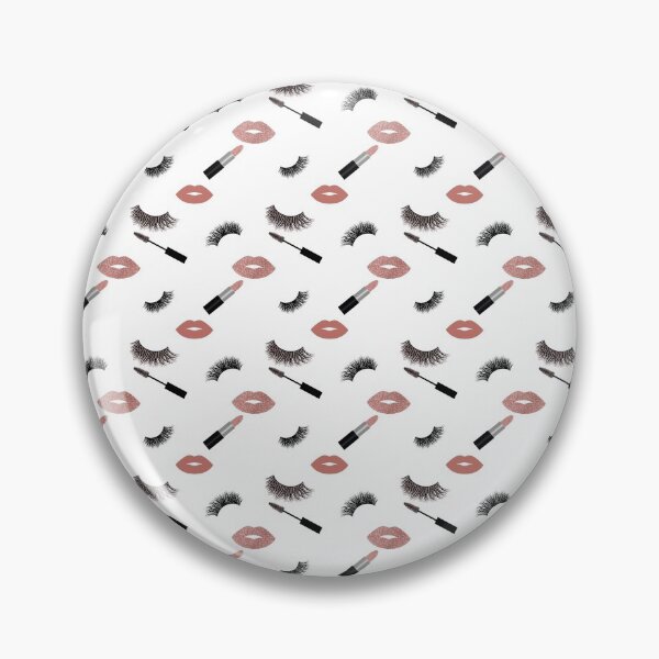 Item preview, Lips, lashes, mascara and lipstick with rose glitter effect seamless  pattern designed and sold by sashica.